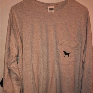 PINK off white long sleeve shirt